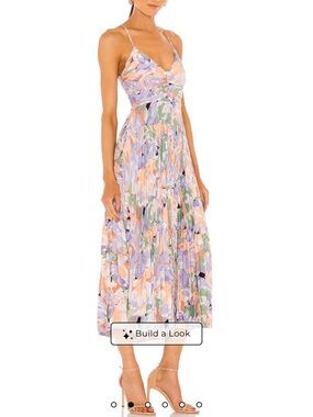 Astr Blythe Midi Dress in Coral Multi